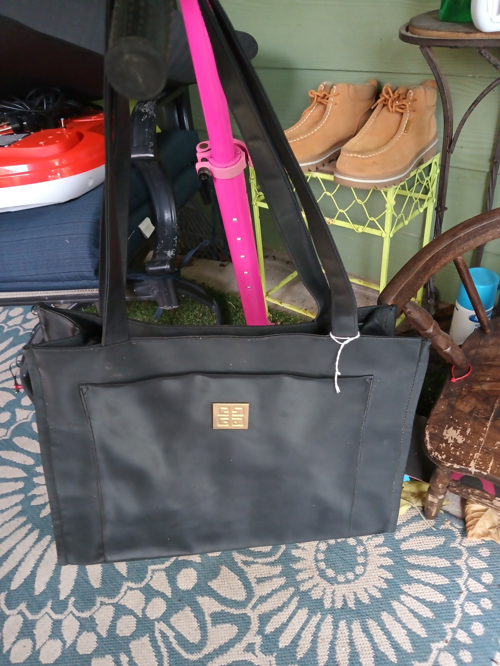 Givenchy Black Tote with Gold Logo Accent